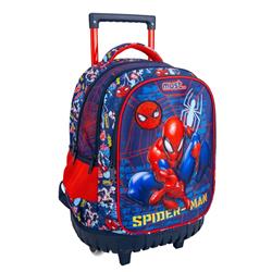 Σχολική Τσάντα Τρόλεϊ Δημοτικού Spider - Man Must 3 Θήκες