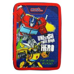 DOUBLE DECKER PENCIL CASE FILLED 15X5X21 TRANSFORMERS UNLEASE YOUR INNER HERO