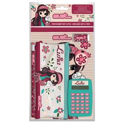 STATIONERY SET WITH CALCULATOR 6PCS MUST GIRL