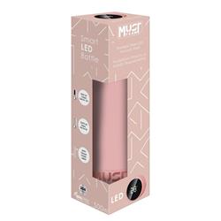 VACCUM FLASK 500ML STAINLESS STEEL LED 6,5Χ22,5CM PINK RUBBER MUST