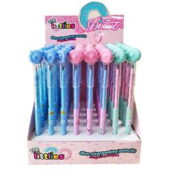 NON SHARPENING PENCIL WITH ROLER ERASER 3COLORS THE LITTLES