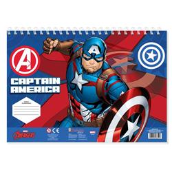 PAINTING BLOCK CAPTAIN AMERICA 23X33 40SH  STICKERS-STENCIL-2 COLORING PG  2DESIGNS.