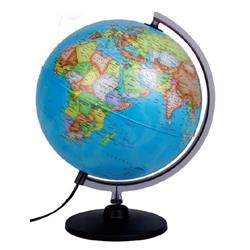 GLOBE IMPERIAL 30CM WITH LIGHT POLITICAL/GEOPHYSICAL ENGLISH