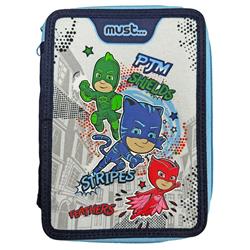 DOUBLE DECKER PENCIL CASE FILLED 15X5X21 PJ MASKS ANYONE CAN BE A HERO