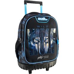 BACKPACK TROLLEY 34X20X44 3CASES ANIMAL PLANET WILD WOLF