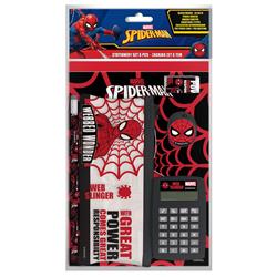 STATIONERY SET WITH CALCULATOR AND PVC PENCIL CASE 6PCS SPIDERMAN