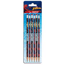PENCIL WITH RUBBER SPIDERMAN BLISTER 6PCS
