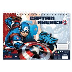 PAINTING BLOCK CAPTAIN AMERICA 23X33 40SH  STICKERS-STENCIL-2 COLORING PG  2DESIGNS