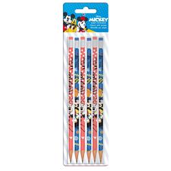 PENCIL WITH RUBBER MICKEY/MINNIE BLISTER 6PCS