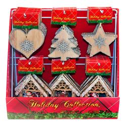 CHRISTMAS ORNAMENT WOODEN 6 DESIGNS