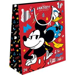 PAPER GIFT BAG 18X11X23 MICKEY/MINNIE WITH FOIL 2DESIGNS N
