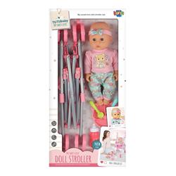 BABY DOLL 30CM WITH STROLLER & FOOD SET LUNA