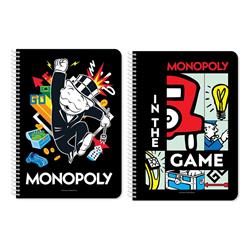 SPIRAL NOTEBOOK 17X25 2SUBS 60SH MONOPOLY  2DESIGNS