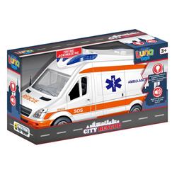 AMBULANCE VAN 1:14 FRICTION 30Χ11,3Χ17CM WITH SOUND & LIGHT LUNA