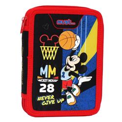 DOUBLE DECKER PENCIL CASE 15X5X21 FILLED MICKEY NEVER GIVE UP