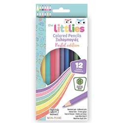 COLOUR PENCILS WOOD FREE 12PCS PASTEL THE LITTLIES