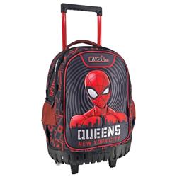 Σχολική Τσάντα Τρόλεϊ Δημοτικού Spider - Man Queens New York City Must 3 Θήκες