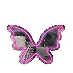 MIRROR NEON LIGHT BUTTERFLY PINK 35X23.8 MOOD