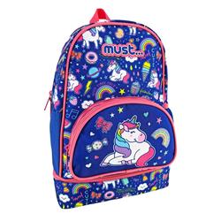 BACKPACK 25X14X36CM WITH ISOTHERMAL LUNCH CASE UNICORN