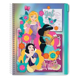 NOTEBOOK SPIRAL A5 IN PVC ZIP POUCH PRINCESS