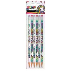 PENCIL WITH RUBBER POOPSIE   BLISTER 6PCS