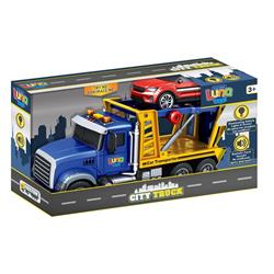 CAR TRANSPORTER TRUCK FRICTION 1:14 34,5Χ12Χ18CM WITH SOUND & LIGHT LUNA