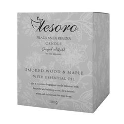 SCENTED CANDLE 180G TESORO SMOKED WOOD & MAPLE
