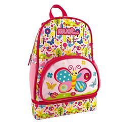 BACKPACK 25X14X36CM WITH ISOTHERMAL LUNCH CASE CUTE BUTTERFLY