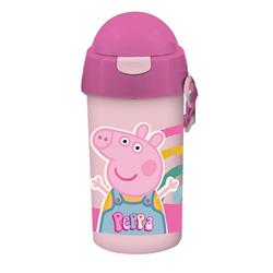 WATER CANTEEN 500ML WITH STRAW 9X19  PEPPA PIG