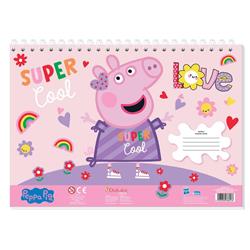 PAINTING BLOCK PEPPA PIG23X33 40SH  STICKERS-STENCIL-2 COLORING PG  2DESIGNS.
