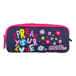 PENCIL CASE MUST ENERGY 21Χ6Χ9 2ZIPPERS SPREAD YOUR LOVE