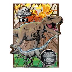 COLORING PAGES 24SH+1SH STICKERS+6MINI MARKERS JURASSIC