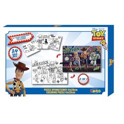 COLORING PUZZLE 2SIDES 41X28 24PCS 3COL PG TOY STORY