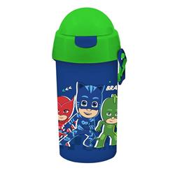WATER CANTEEN 500ML WITH STRAW 9X19  PJ MASKS