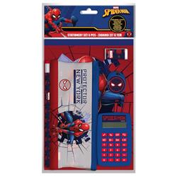 STATIONERY SET WITH CALCULATOR 6PCS  SPIDERMAN