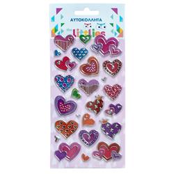 STICKERS 10X22CM MULTICOLOR HEARTS THE LITTLIES