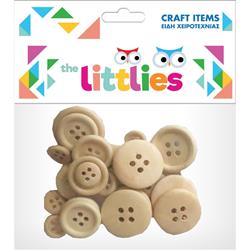 WOODEN FASTENER NATURAL COLOR 24PCS THE LITTLIES
