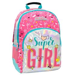 Σχολική Τσάντα Πλάτης Δημοτικού Must Super Girl 3 Θήκες