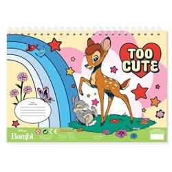 PAINTING BLOCK BAMBI 23X33 40SH  STICKERS-STENCIL-2 COLORING PG  2DESIGNS