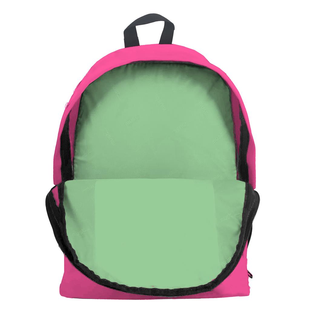Τσάντα Πλάτης Must Monochrome Plus Colored Inside Ροζ Fluo 1 Κεντρική Θήκη