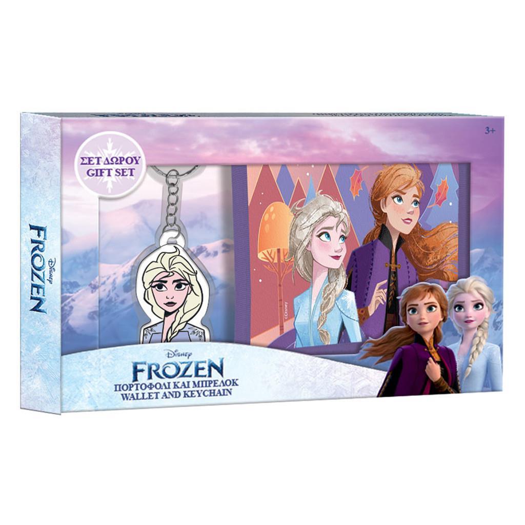 Πορτοφόλι Disney Frozen με μπρελόκ σετ δώρου 18x12 εκ. 2 Σχέδια