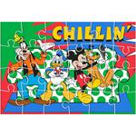 COLORING PUZZLE 2SIDES 41X28 24PCS 3COL PG MICKEY