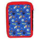 DOUBLE DECKER PENCIL CASE 15X5X21 FILLED MICKEY NEVER GIVE UP