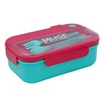 LUNCH BOX 1100ML PP WITH SPOON & FORK 21,5X12,5X8 MUST 3COLORS