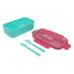 LUNCH BOX 1100ML PP WITH SPOON & FORK 21,5X12,5X8 MUST 3COLORS