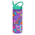 WATER CANTEEN 500ML PS  WITH STRAW 6,5X21,5 MUST 4DESIGNS