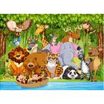 Παζλ Ζώα της Ζούγκλας Luna Toys, 100 Τμχ., 49x36 εκ.