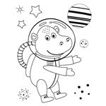 COLORING PAGES 24SH+1SH STICKERS+6MINI MARKERS ASTRONAUT LUNA