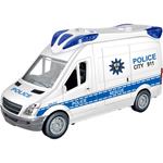 Police Van White 1:14 Friction Luna Toys with sound and light 30x11,3x17cm.