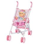 BABY DOLL 30CM WITH STROLLER & FOOD SET LUNA